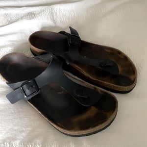 Birks!!! Single toe strap, black, size 10!